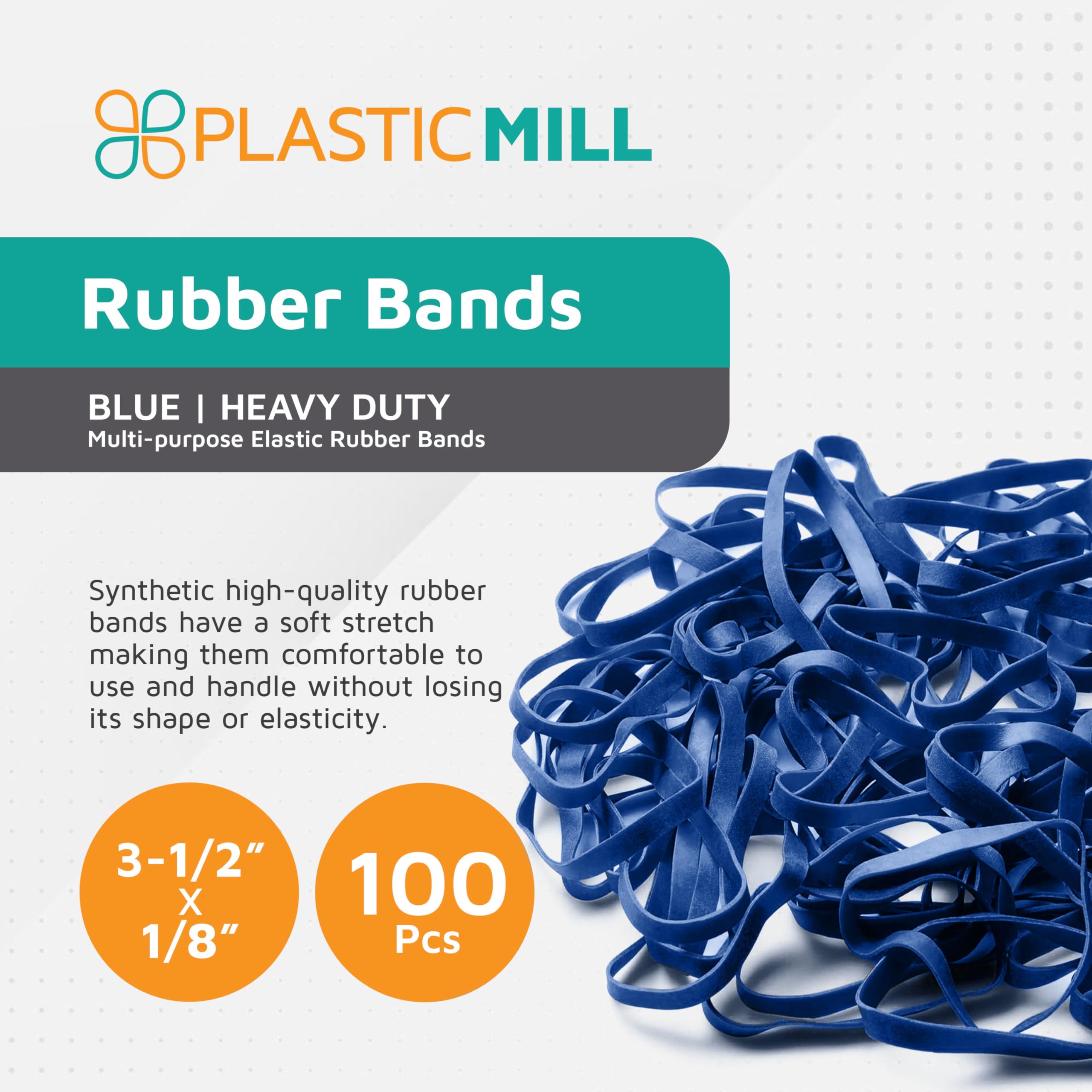 PlasticMill Rubber Bands - #33 Size - Blue Rubberbands - 100 Count, SIZE 33/ 100 Count - Image 2