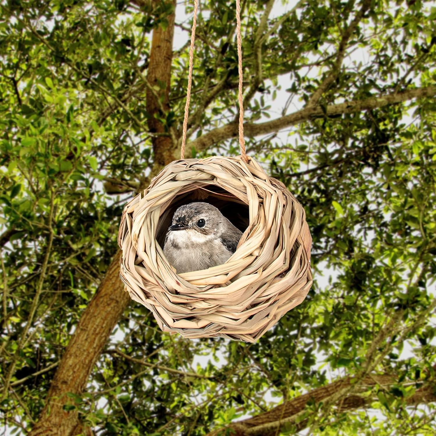 Nido Per Uccelli Tessuto A Mano - Casetta Da Appendere Per Esterno, Per Colibr&igrave; E Cince