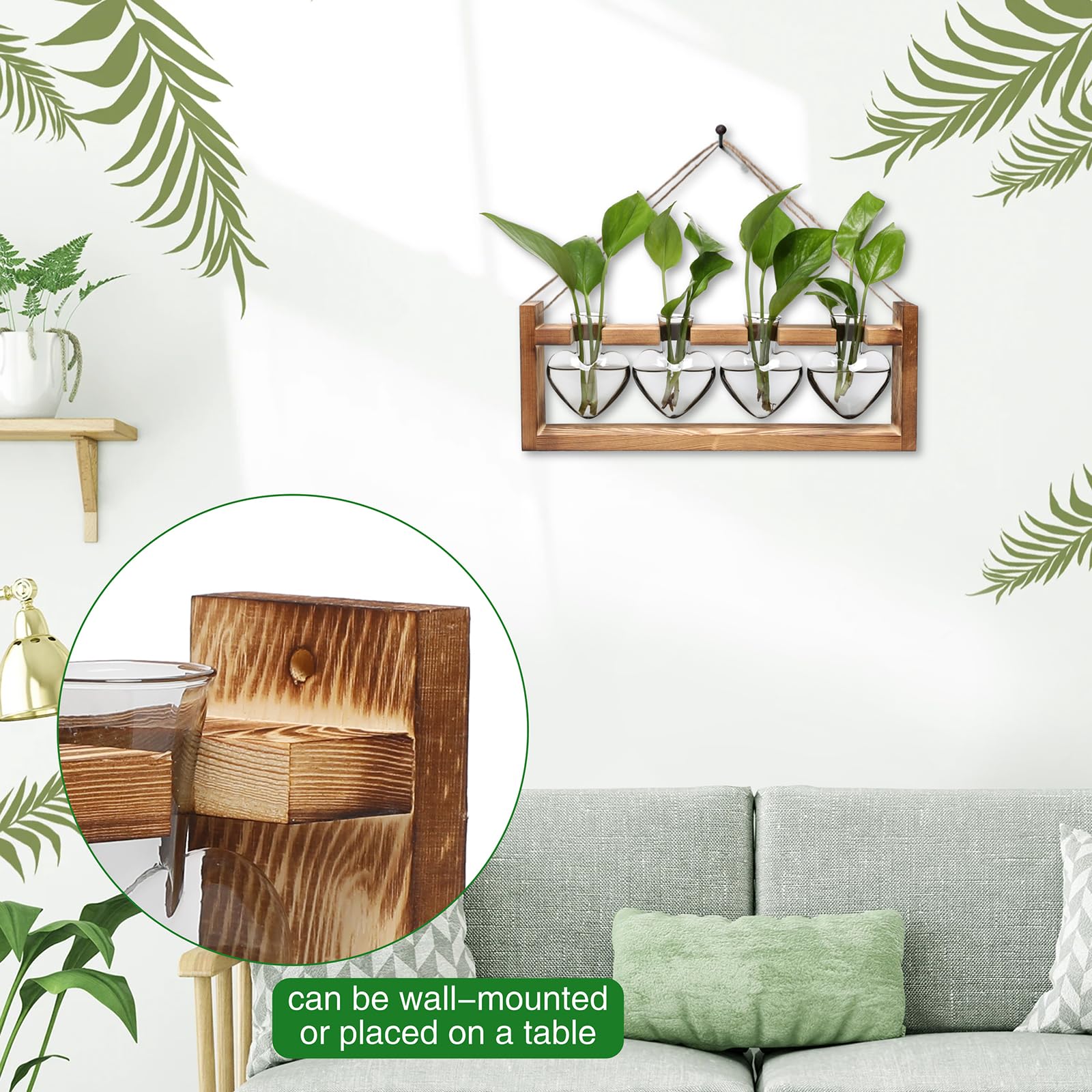 Stacje rozmnażania roślin serce roślina terrarium zestaw prezent dla kobiet miłośników roślin szklane wazony