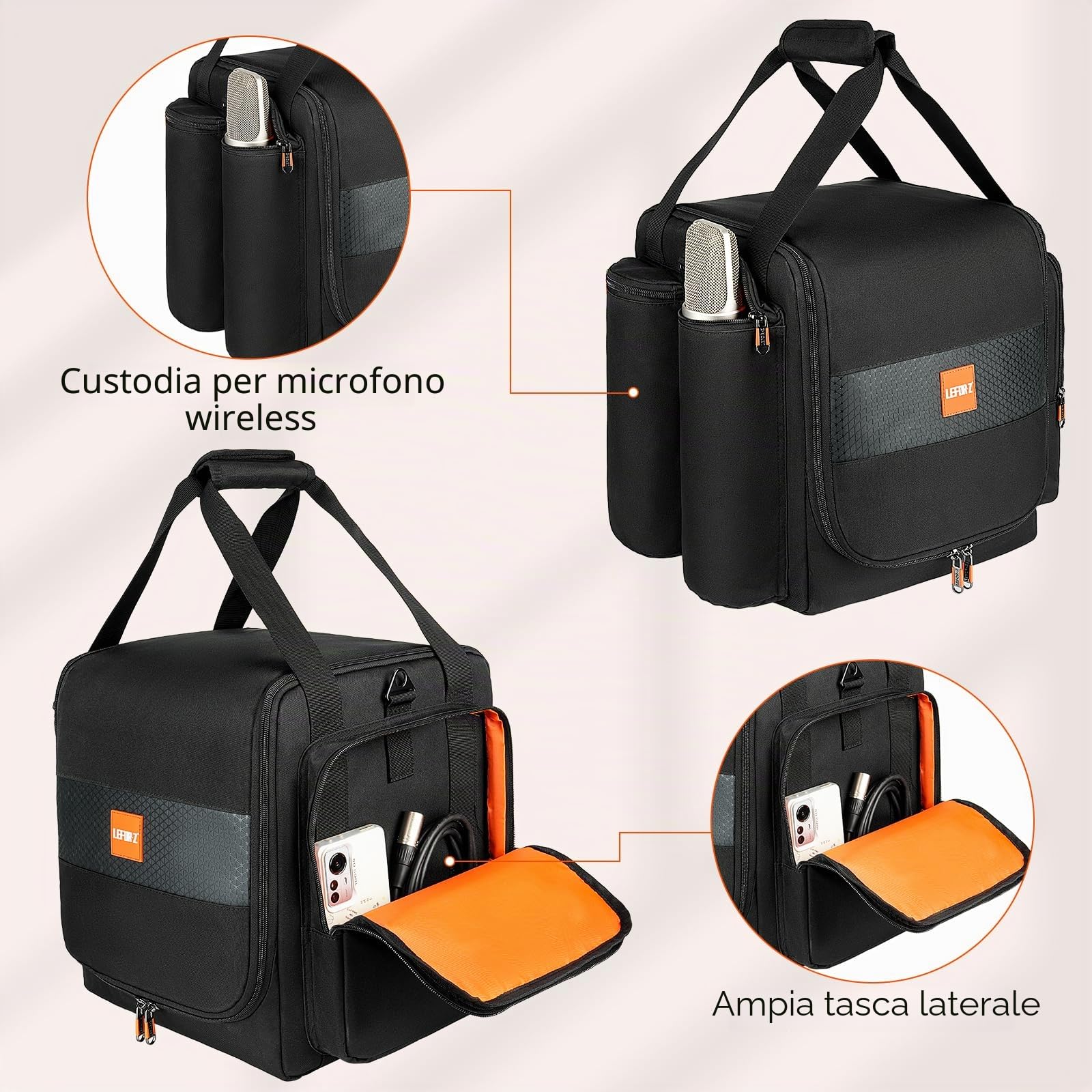 Custodia da viaggio compatibile con JBL Partybox Encore Essential 2/Encore 2,borsa portatile per altoparlante adatta per Encore con tracolla,tasche extra per microfono,caricabatterie,accessori,nero