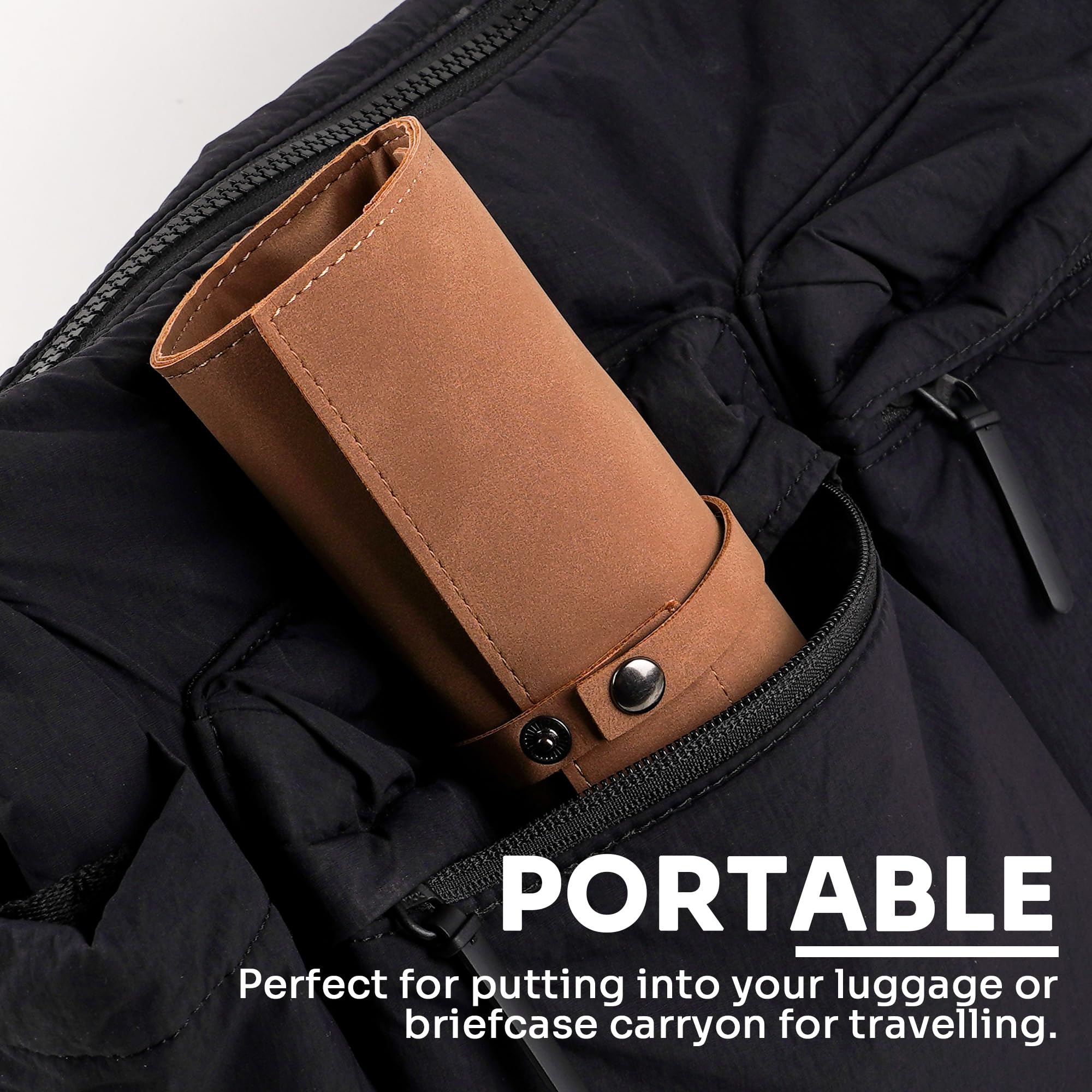 Estuche enrollable de cuero para reloj, organizador de relojes de viaje de 5 ranuras con cordón y cierre a presión, bolsa de almacenamiento portátil para reloj de pulsera, soporte suave para