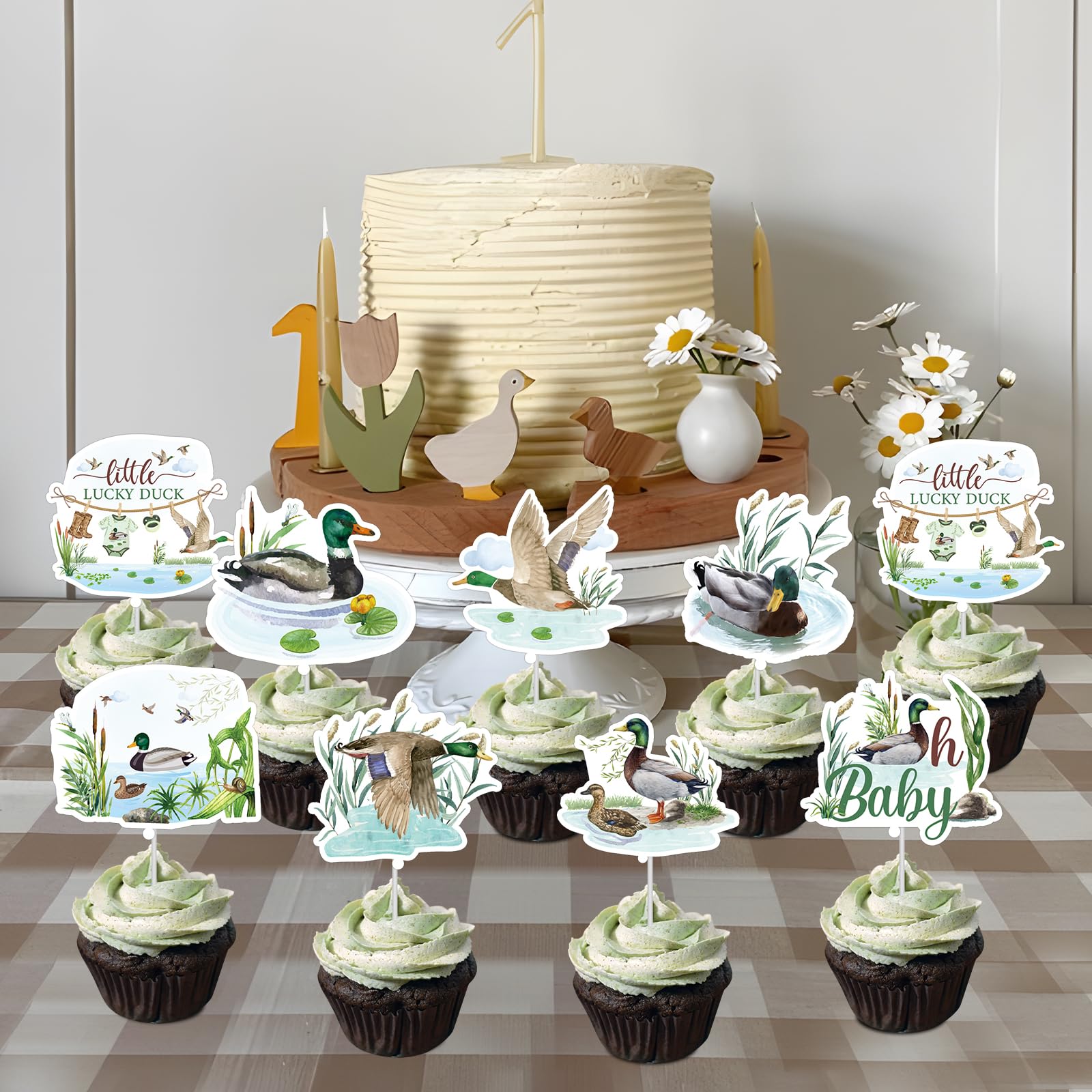 Mallard Duck Birthday Decorations - Black Duck Happy Birthday Banner & Cutouts For Hunting Or Baby Shower Party - View #7