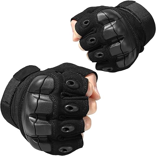 Miniatura 5 de WTACTFUL Guantes tácticos sin dedos para motocicleta, motocicleta, ciclismo, escalada, senderismo, guantes de caza
