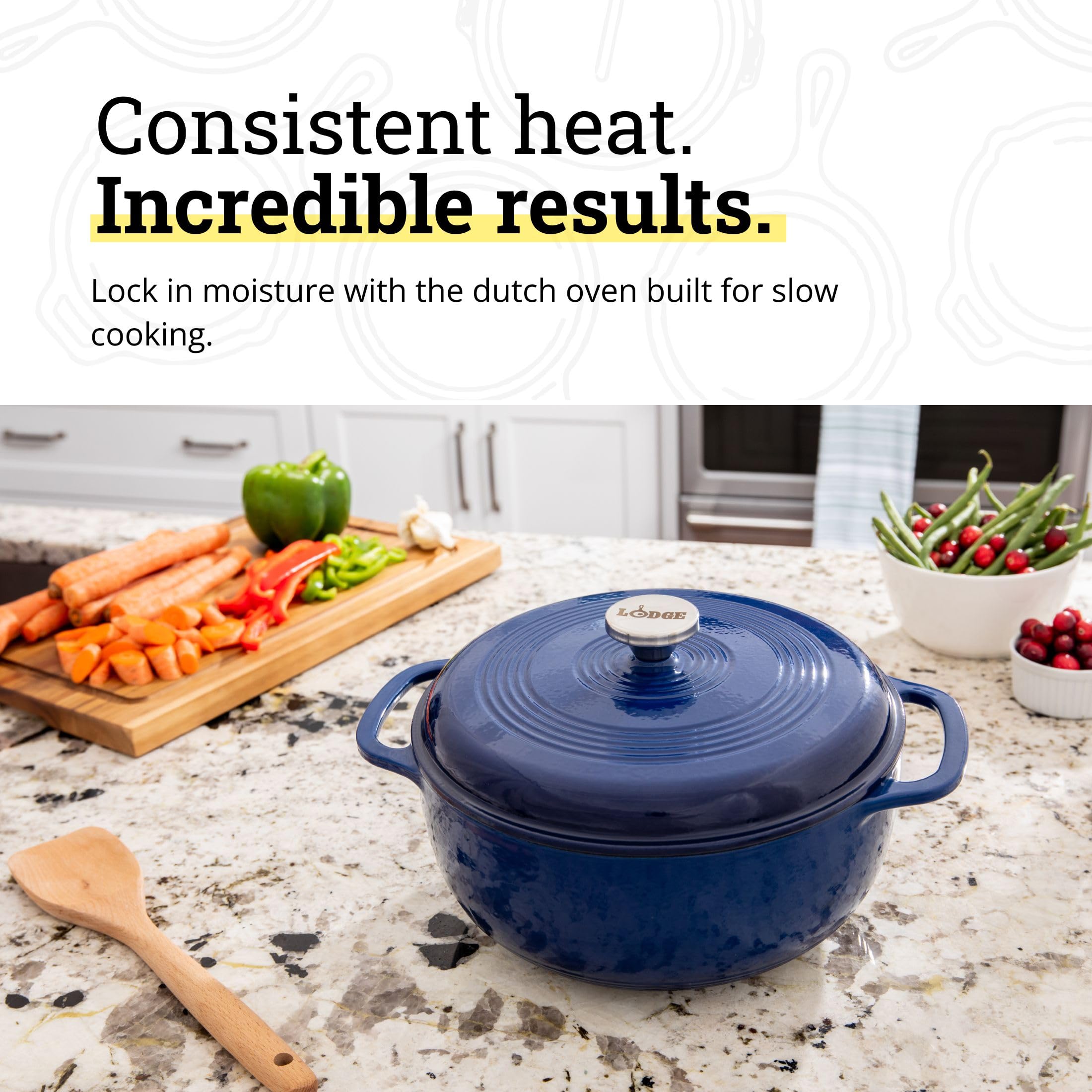 Amazon.com: Lodge Essential Enamel Cast Iron Dutch Oven 6 Quarts