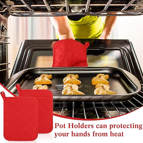 Miniatura 3 de Hoolerry 20 Piezas Agarraderas para Ollas con Bolsillo Sublimación 7x9'' Algodón Agarraderas para Ollas de Horno a Granel con Lazos Colgantes