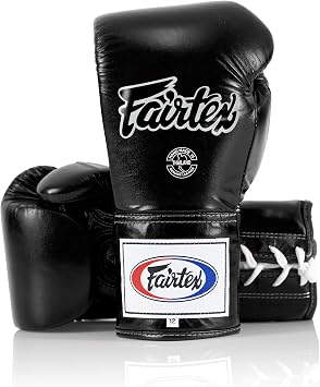 Fairtex BGL6 Handmade Leather Gloves | Optimal fist Closure with a Locked-Thumb Design | Premium Leather | Triple-Layered Foam | Lace-up Closure. Ideal for Boxing, MMA, and Kickboxing