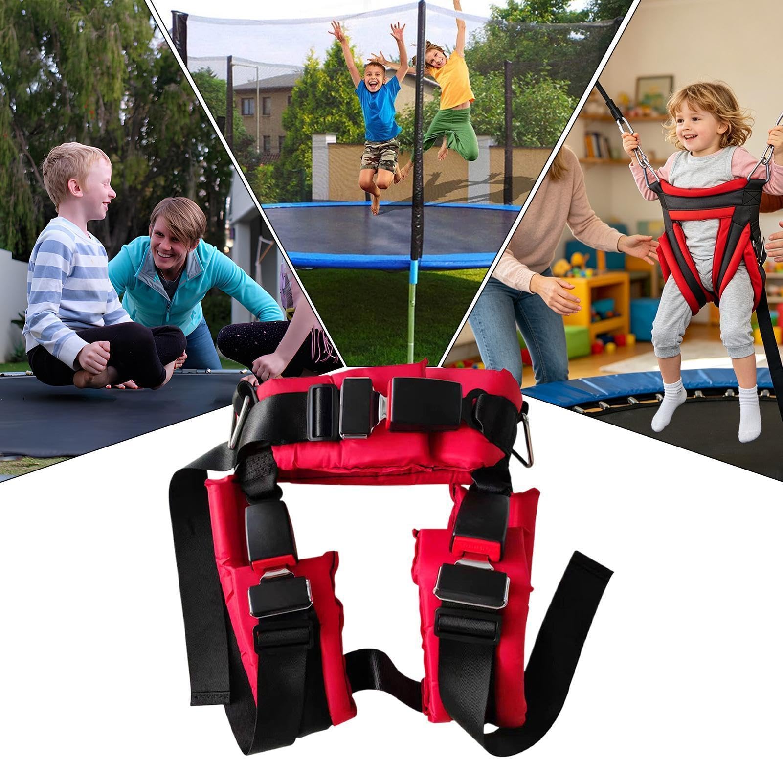 Imbracatura di sicurezza per trampolino per bambini, imbottitura traspirante e spallacci regolabili per saltare, corsa ad ostacoli protezione anticaduta equipaggiamento protettivo per parchi