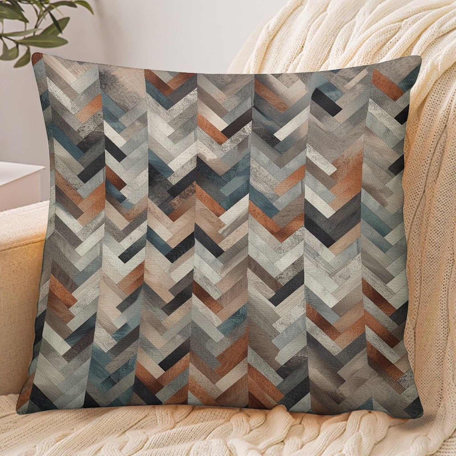 Fekiloot Style Gray Shape Pattern Pillowcase Pillow Sham Pillow Case