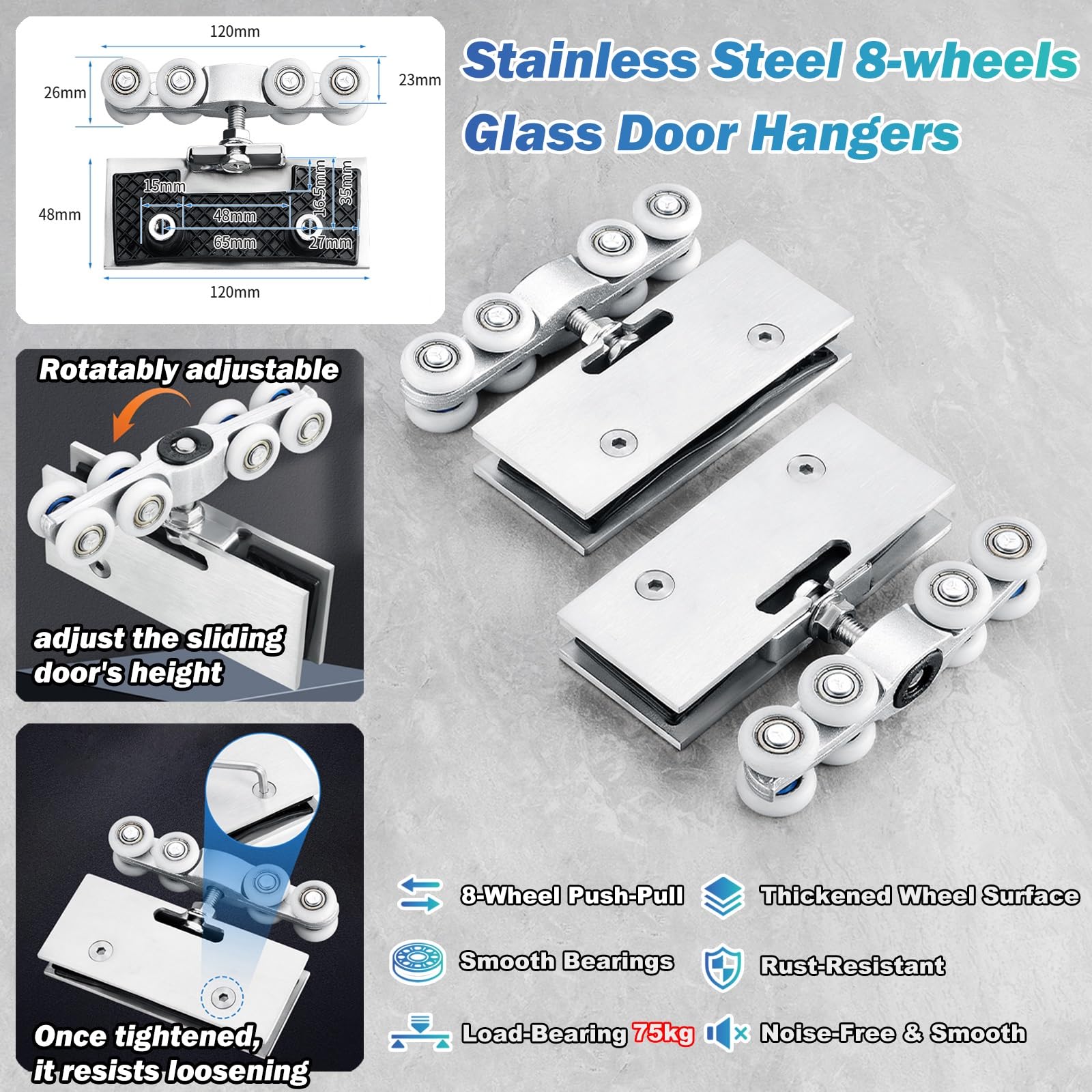 Kit de riel para puerta corredera, guía de aluminio de doble riel para un funcionamiento suave y silencioso, guías de montaje superior para puertas de vidrio acrílico, 1-6 metros