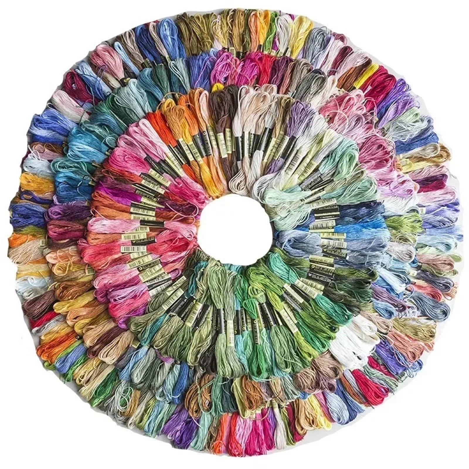 Stickgarne, 4/8 Set, DMC Kreuzstich, Baumwoll-Stickgarn, Nähknäuel, Handwerk, 50 Anker, ähnlich wie Zahnseide (8 x 50 Stück, zufällig)