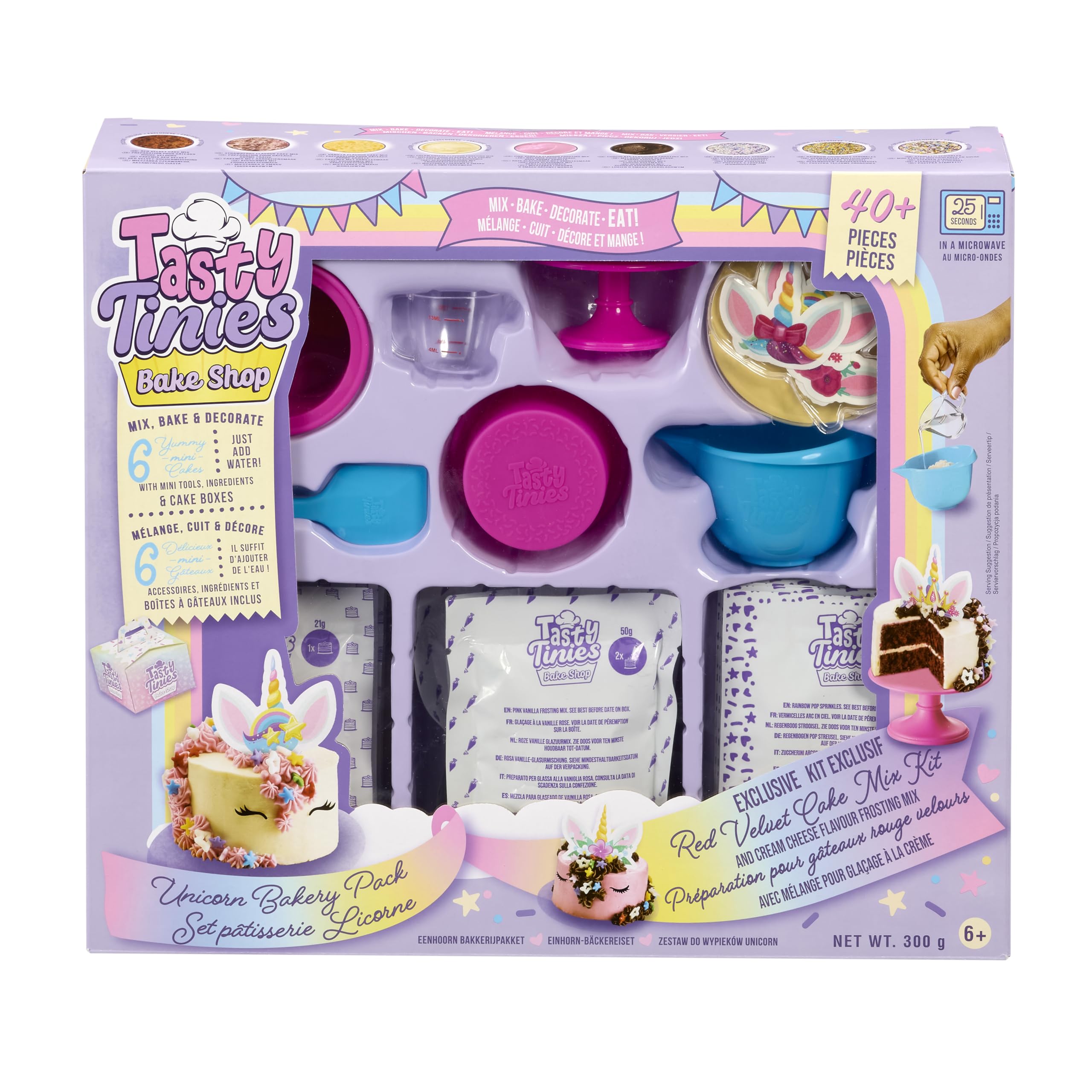 Kit Pâtisserie Créatif Licorne pour Enfants dès 6 Ans - Préparations pour Gâteaux + Glaçage + Déco - Cuisson Micro Ondes