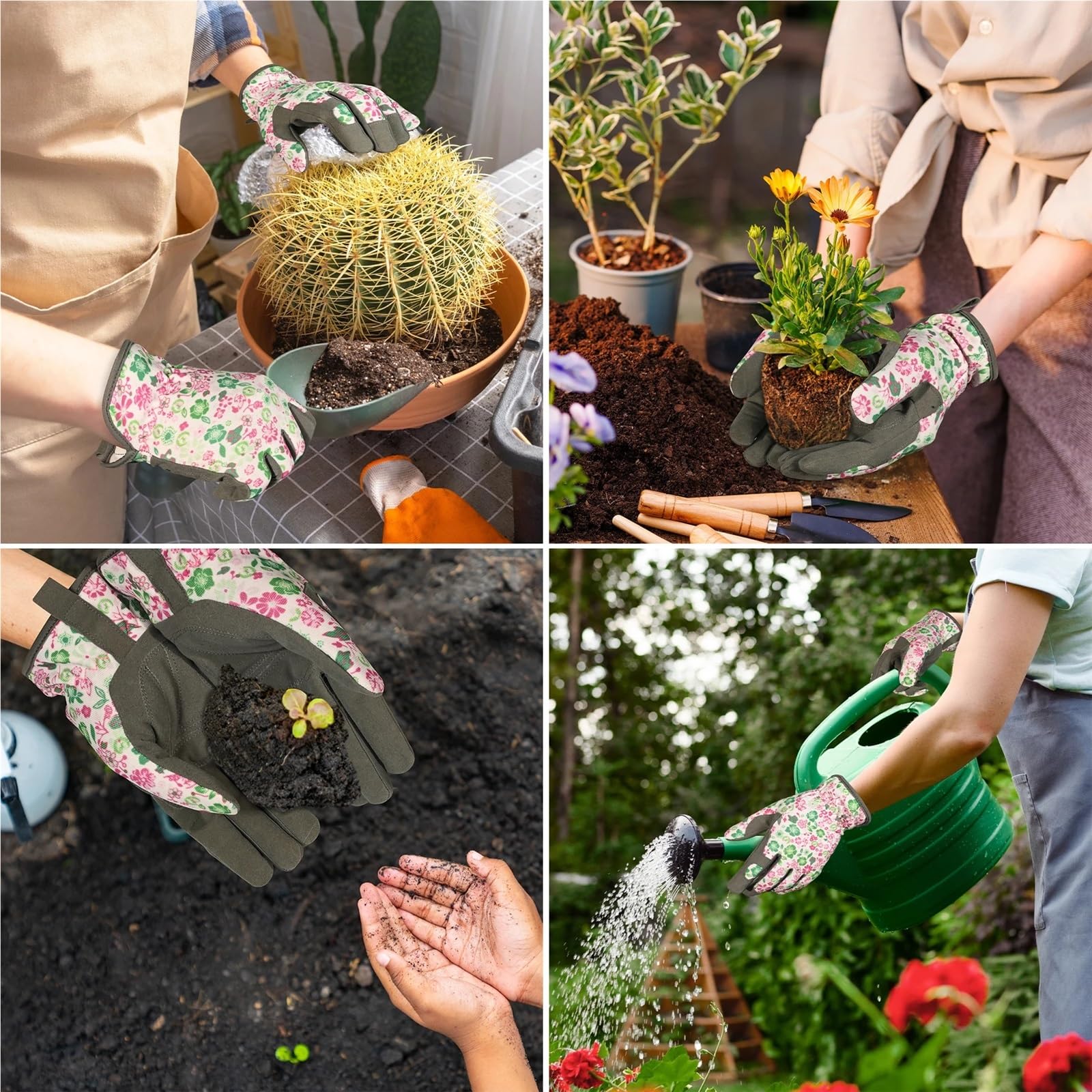 Gants de jardin résistants aux épines, gants travail désherbage, respirants, à la perforation for le quotidien, creuser et planter des fleurs Pour le jardinage
