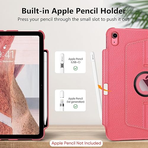 Vista 61 de Fintie Funda giratoria para iPad (A16) de 11ª generación de 11 pulgadas (2025), iPad de 10.9 pulgadas (2022) – [Soporte para lápiz integrado] Funda