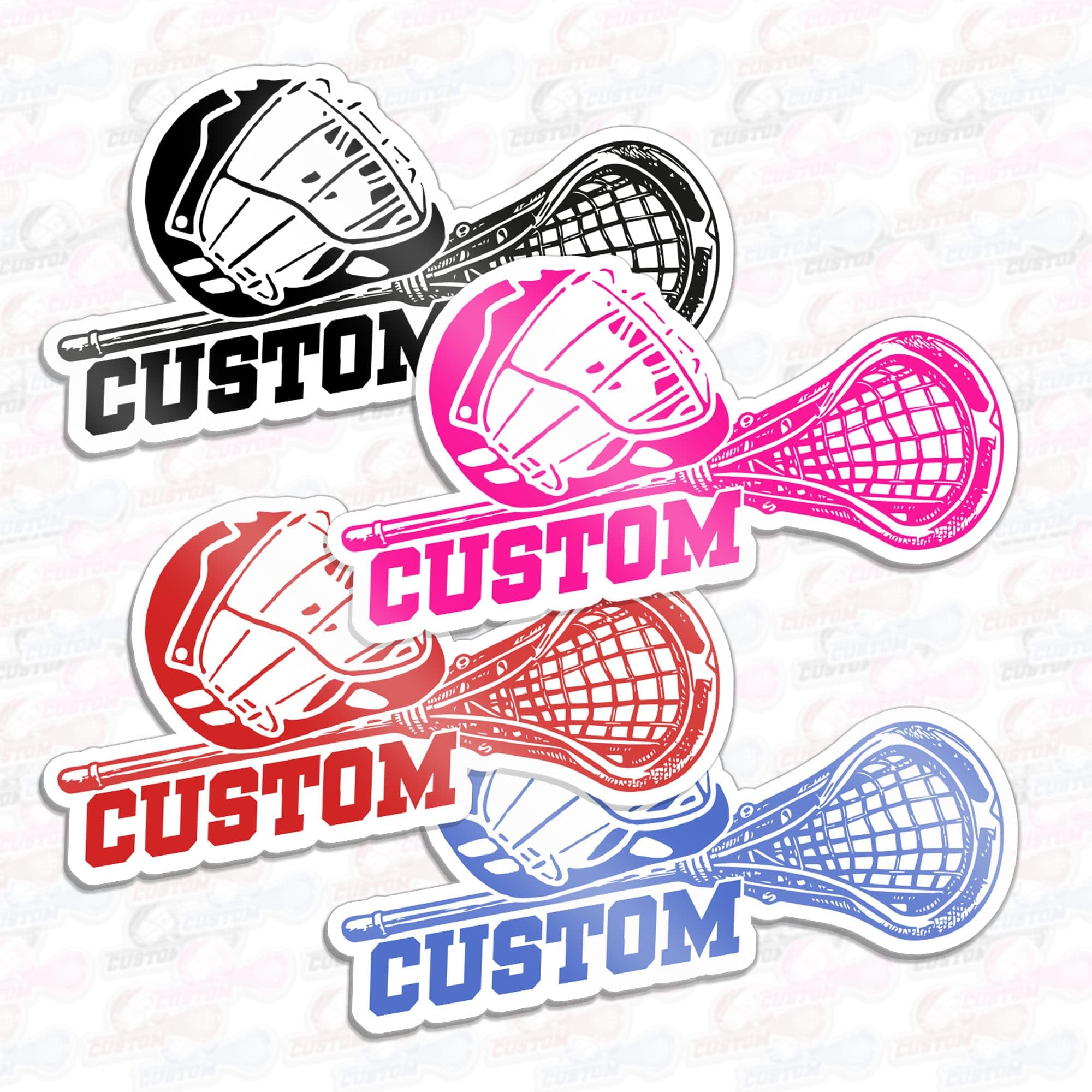 Custom Lacrosse Name Sticker Personalized Color Crossed Lacrosse Player Lacrosse Ver 1 Decal Waterproof Vinyl Decal for Water Bottles Tumblers Laptops