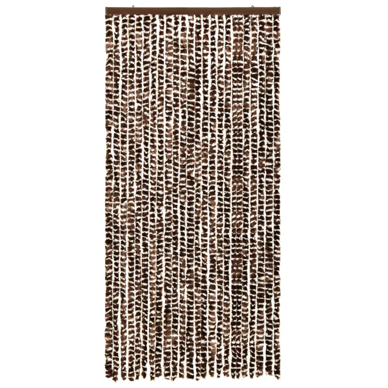 Tidyard Moustiquaire pour Chambre, Cuisine, Salon Marron et Blanc 100x220 cm Chenille