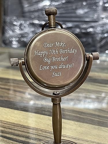 Miniatura 5 de Reloj de escritorio antiguo analógico de latón, reloj de mesa de escritorio personalizado, relojes de mesa grabados para regalo promocional de