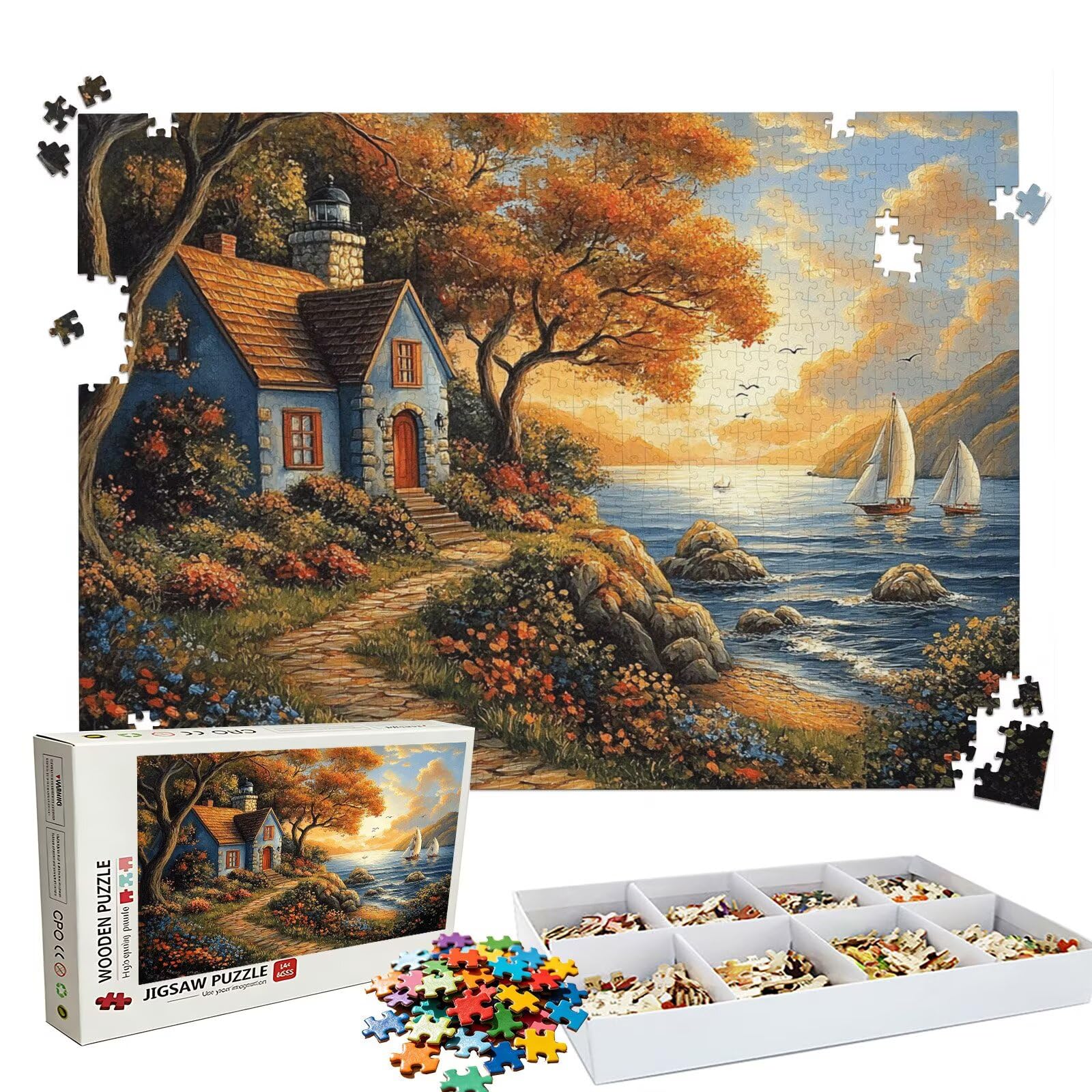 Puzzle 2000 sztuk | Świeca o zachodzie słońca (3) Puzzle 2000 sztuk dla dorosłych | Idealnie pasują | bez kurzu | Drewniane puzzle dla całej rodziny | Puzzle Ekspertów XL | Prezent dla kobiet W3H-26