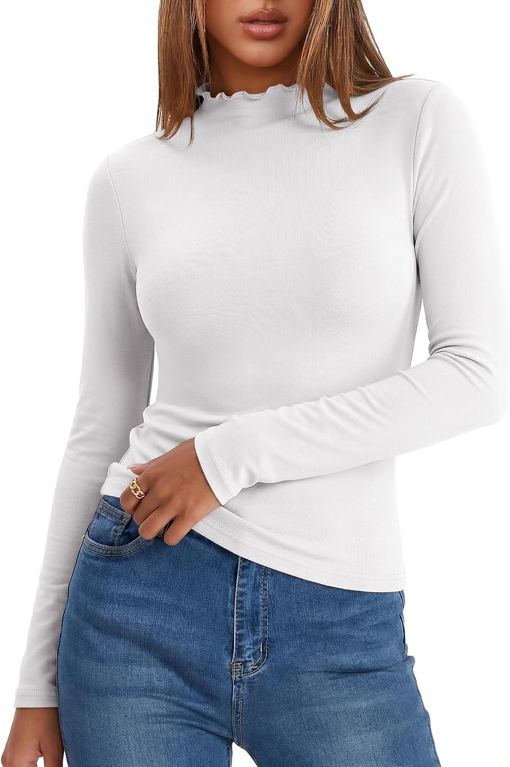 40% off on ANRABESS Womens Long Sleeve Thermal Shirts Mock Neck