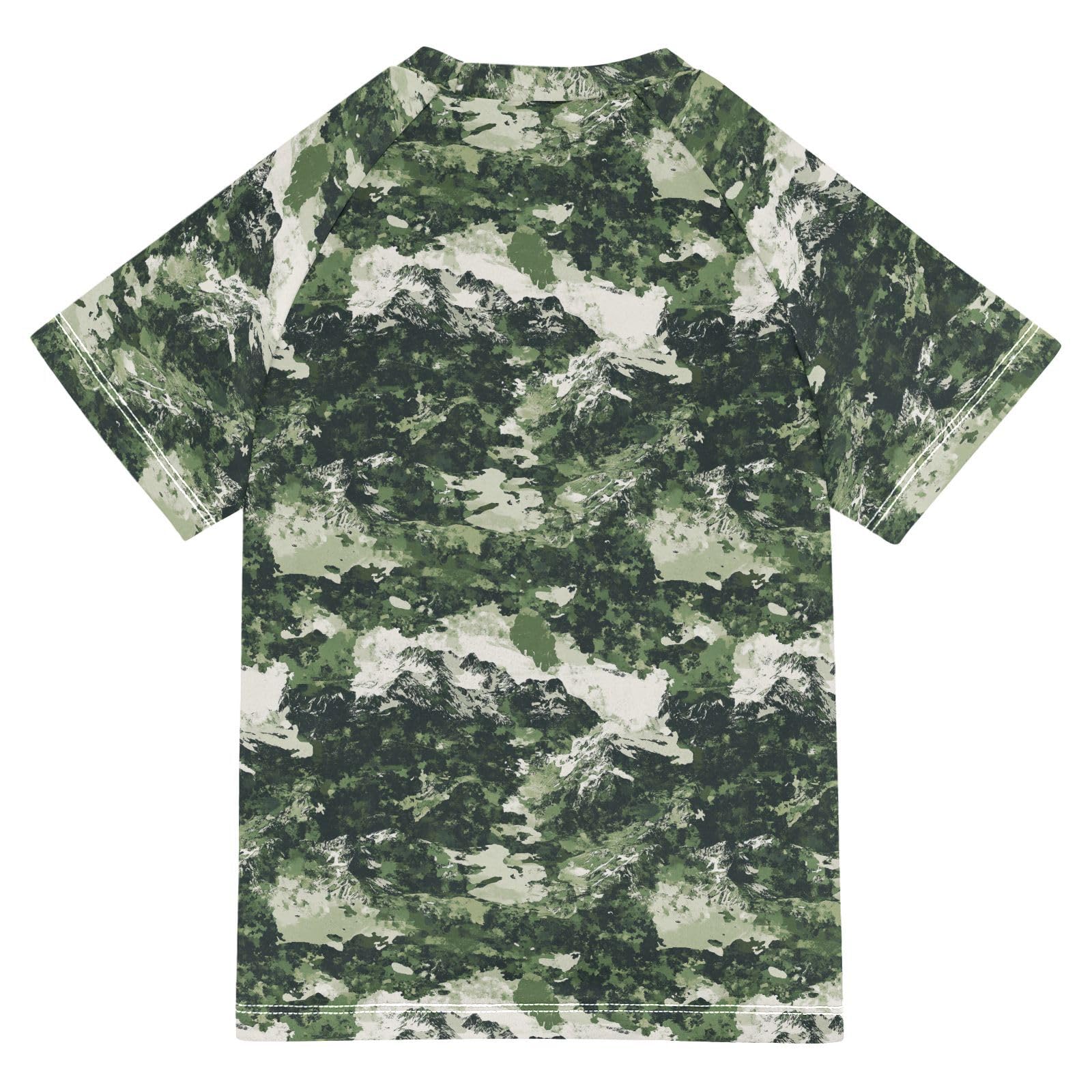 KLL Girls Bathing Suit Short Sleeve Little Girls Swimsuit 11T Army Camouflage Green Camouflage