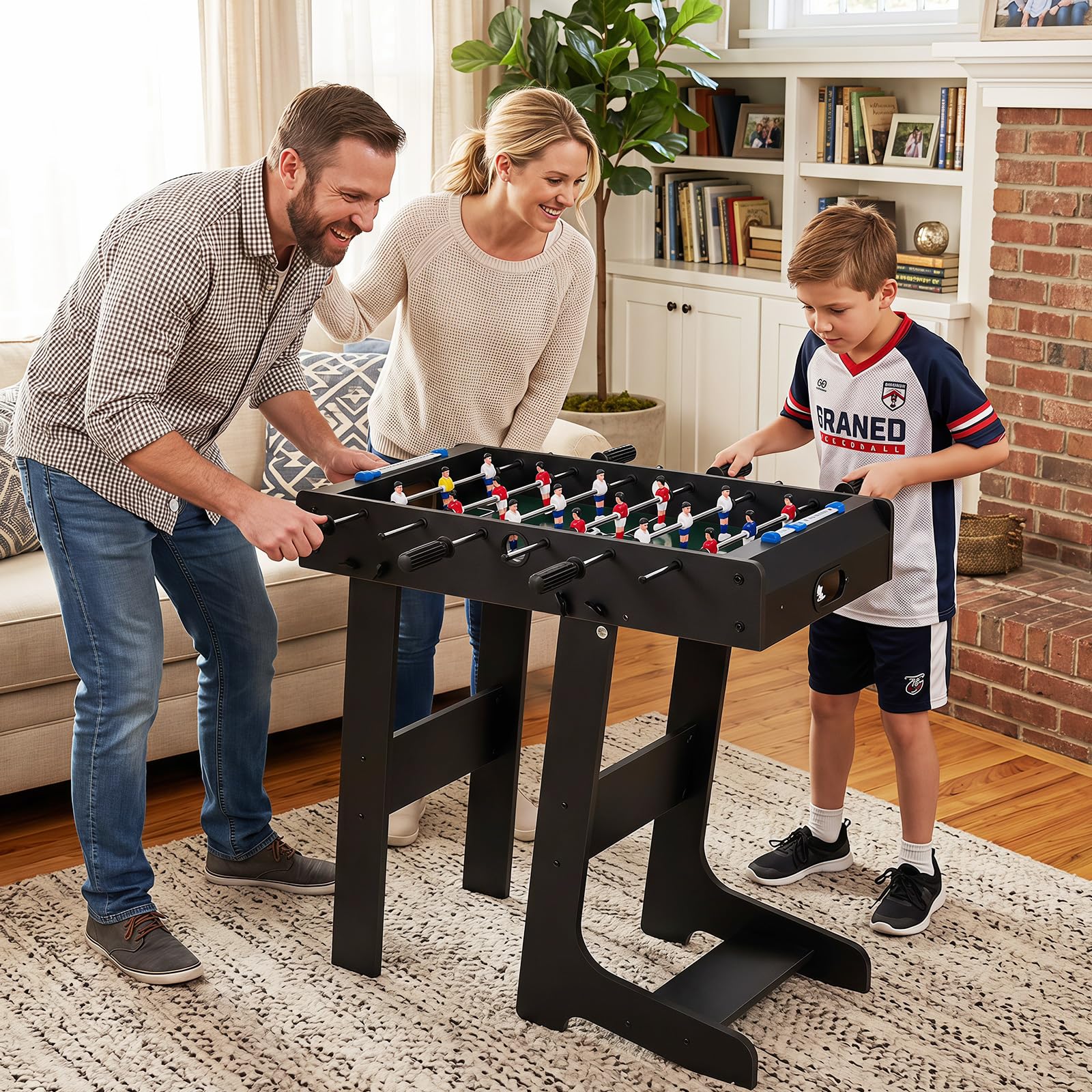 COSTWAY Futbolín de Mesa Plegable, Juego con Asas Duraderas | 2 Pelotas de Futbol, Marcador de Puntos para Fiestas, Actividades de de Grupos, Futbolín para Bar, Sala de Juegos, Dormitorio