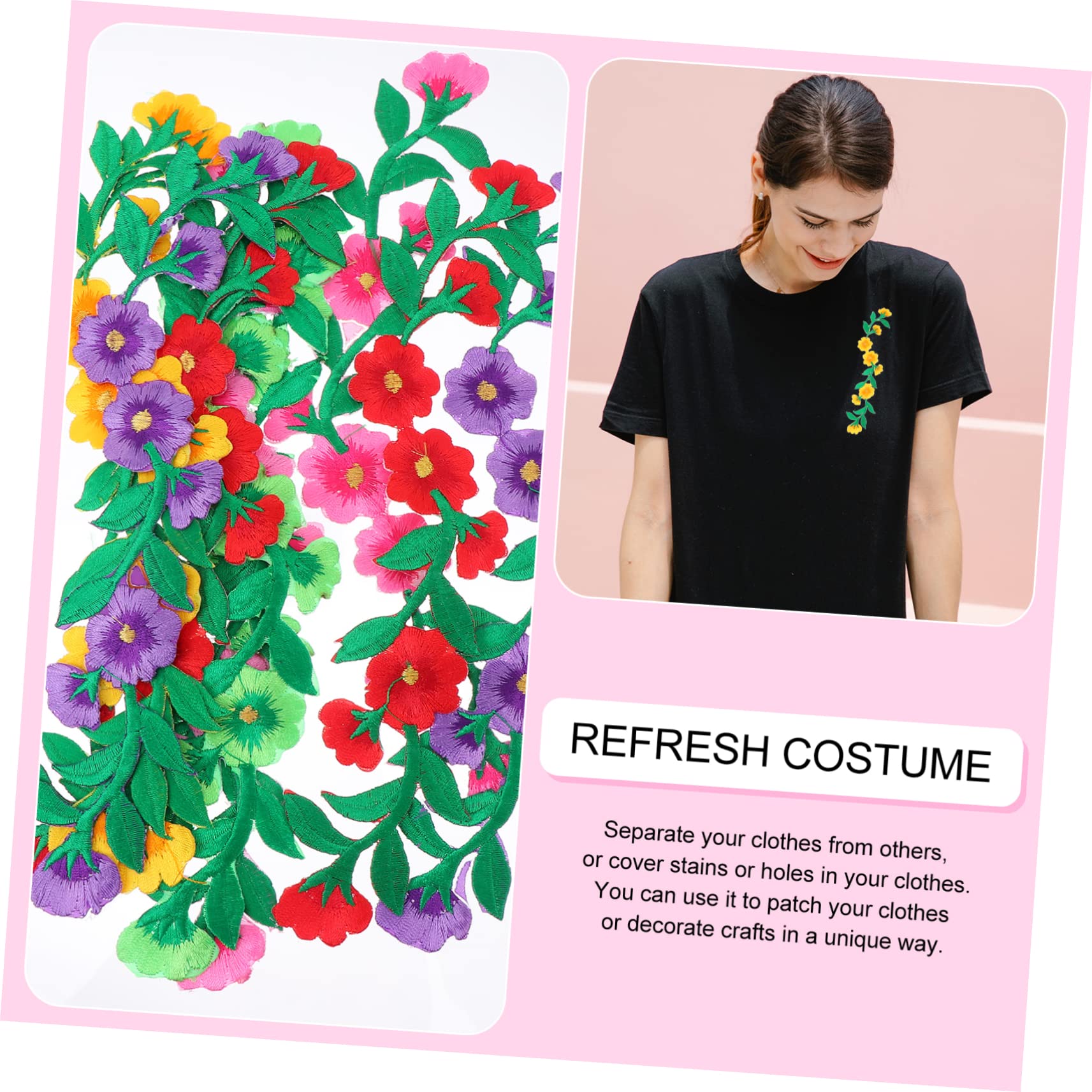 VILLCASE 50pezzi Patches Ricamati Per Abbigliamento Toppe Termoadesive Per Riparazioni e Decorazioni T-shirt Borse e Giubbotti Accessori Per e
