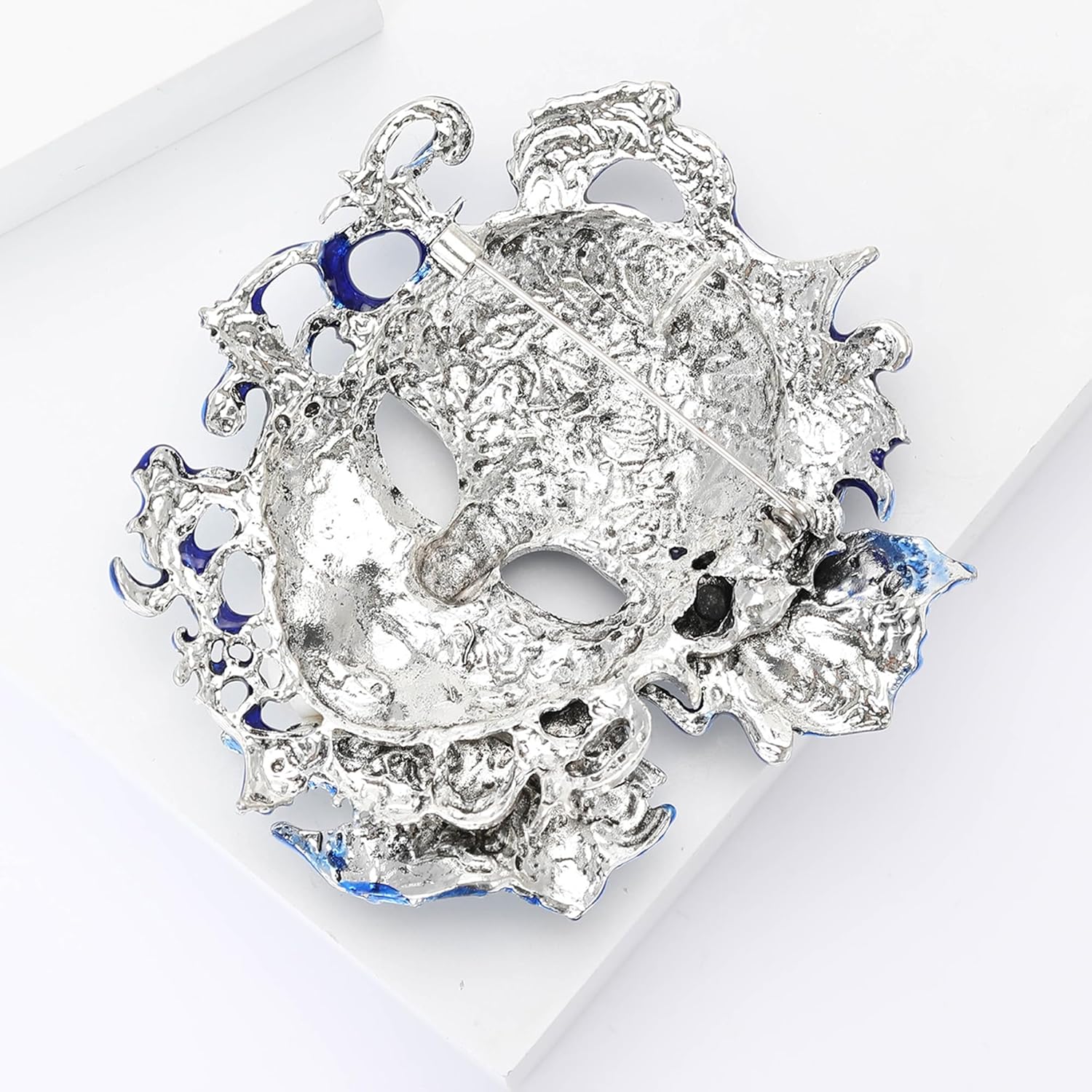 Magic Mask Brooch for Women Venice Queue Mask Brooch Halloween Costume Mask Brooch Pin for Couple Men and Women (Purple) - Image 3