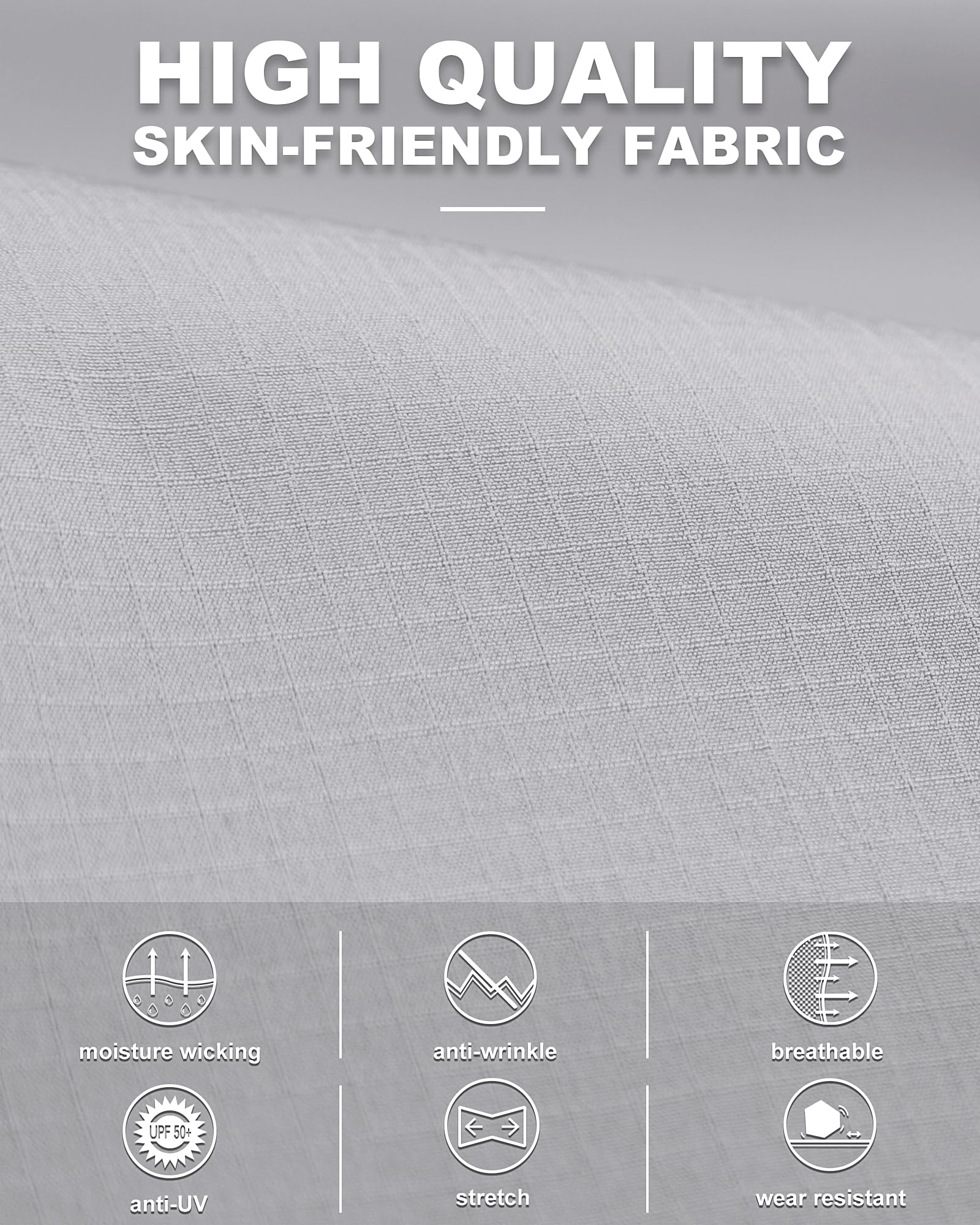 33,000ft Camisas de senderismo de manga larga para hombre, ligeras, de secado rápido, protección solar UV UPF 50, camisa de pesca, safari al aire libre, viajes