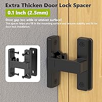 Vista 3 de Cerradura de puerta de granero, cerradura de puerta corredera de zinc de 90/180 grados, pestillo de seguridad resistente para pantalla, armarios