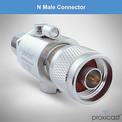 Miniatura 2 de Proxicast Pararrayos coaxial para 0 a 6 GHz (N-machoN hembra) - Protector de rayos de antena de grado profesional de 230 V para 4G, LTE, 5G, Wi-Fi,