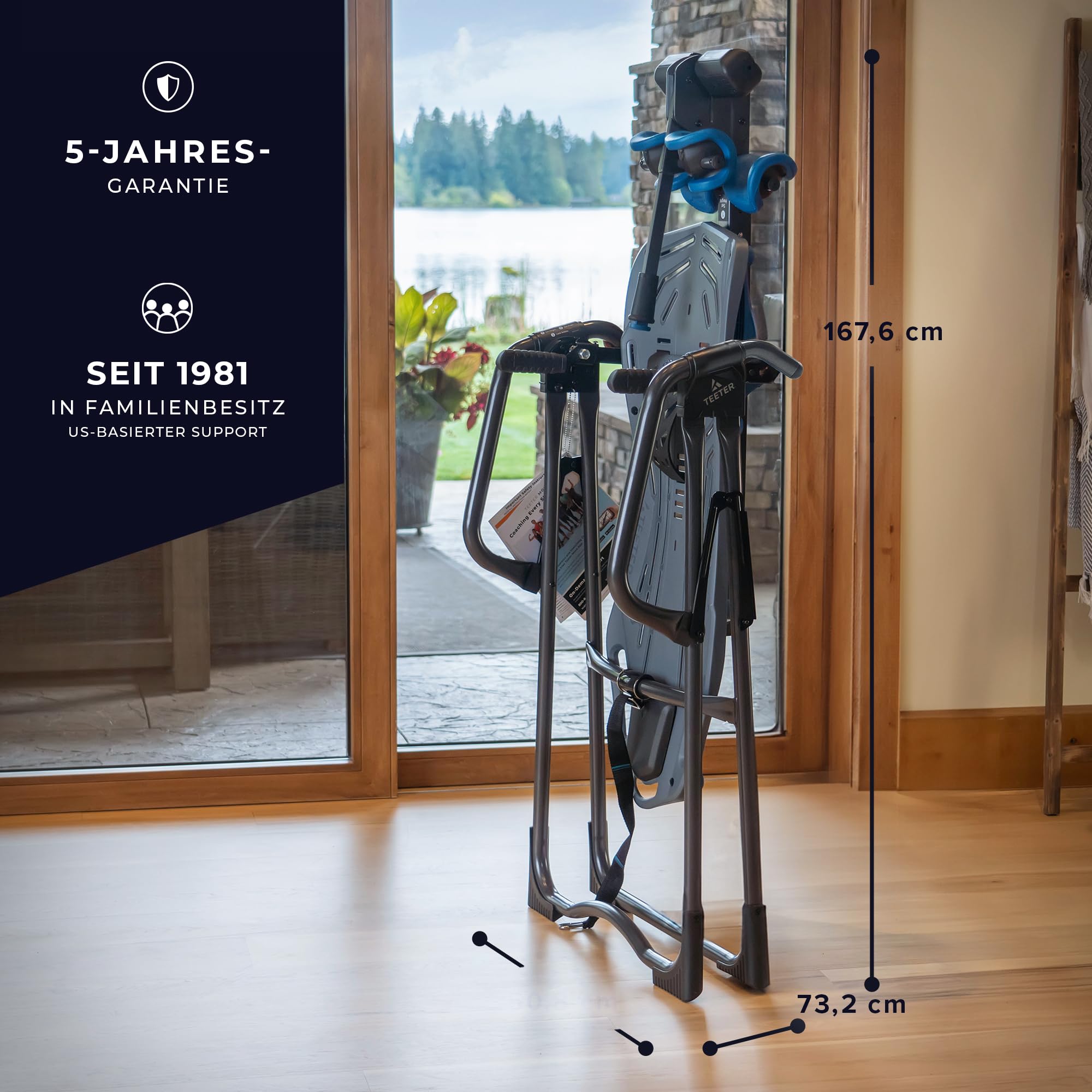 Teeter FitSpine X3 Inversionsbank, verstellbare Streckbank, Rückenstrecker und Schwerkrafttrainer zur Linderung von Rücken/Nackenschmerzen, Inversion Table für mehr Wohlbefinden