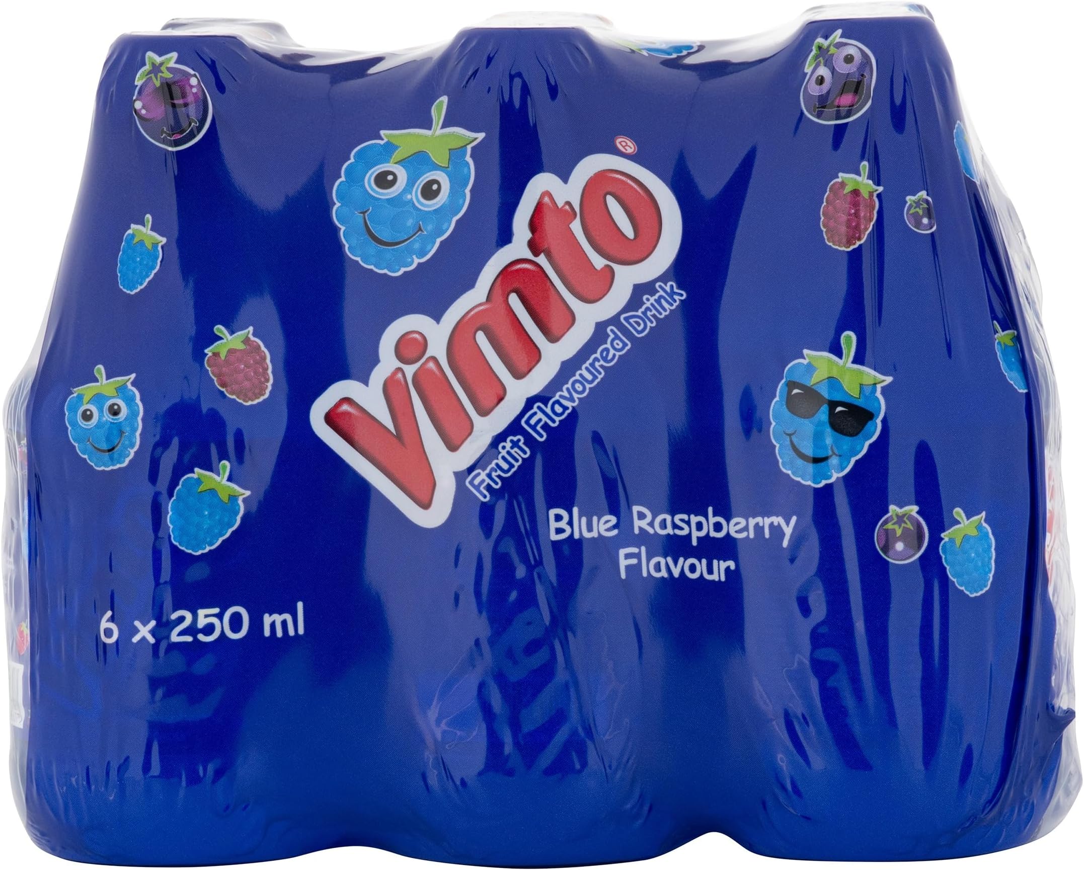 Blue Raspberry Drink in Pet Bottle, 6 x 250 ml