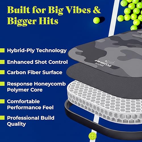 Miniatura 2 de Paleta de pickleball de Swinton Pickleball con cara de grafito duradera y agarre de felpa prémium