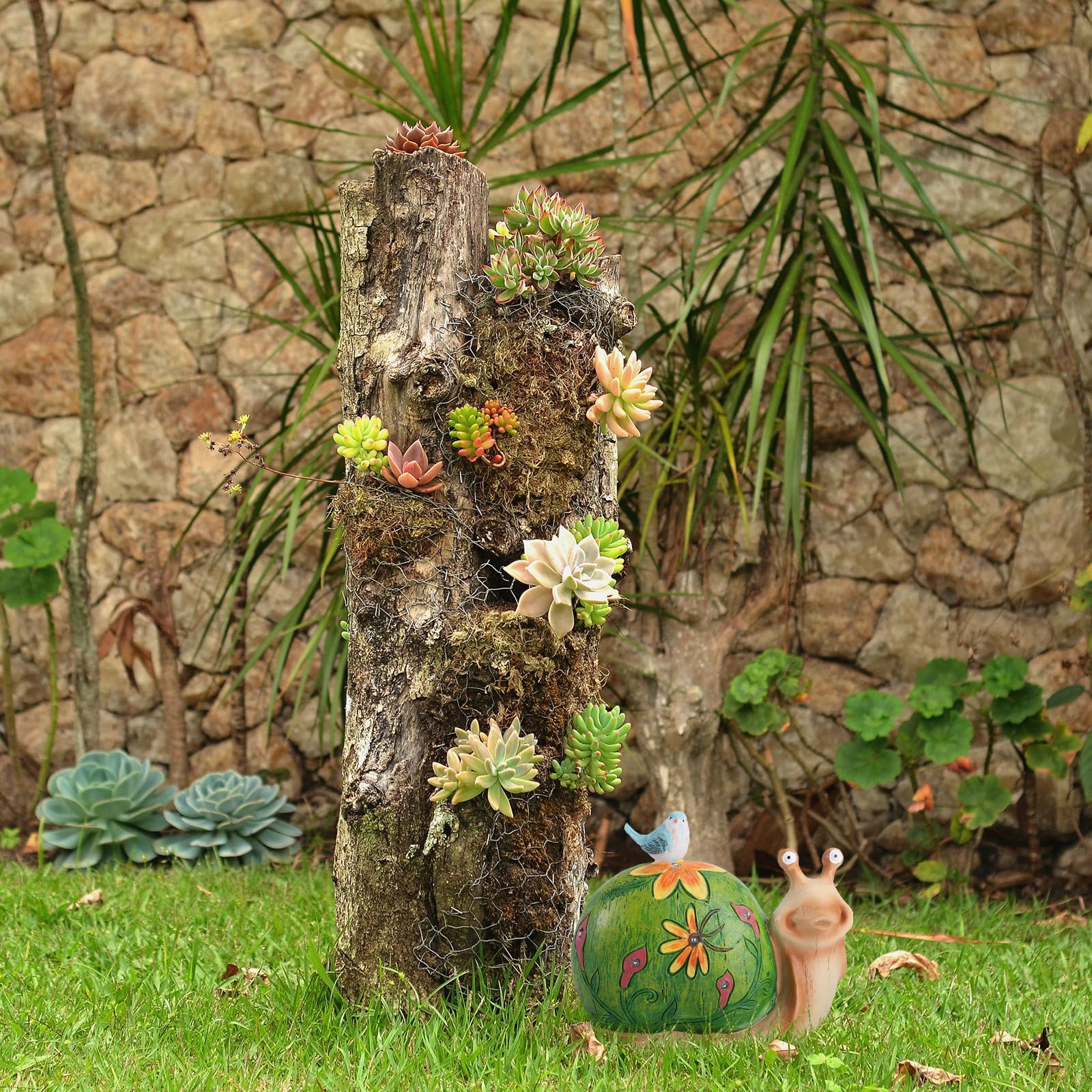 Lámpara Solar Decorativa de Jardín Forma de Caracol, Luz de Paisaje LED de Resina Resistente Intemperie para Patio Exterior, Lámpara de Adorno para Iluminación Nocturna