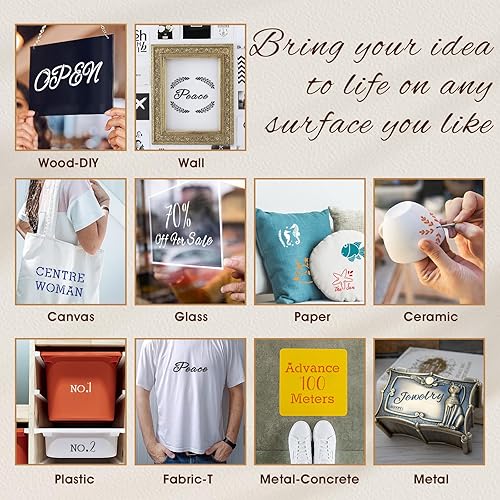 Miniatura 3 de Plantillas de caligrafía, 45 piezas reutilizables de plantillas de letras cursivas con 3 juegos de letras en diferentes tamaños y números, símbolos,