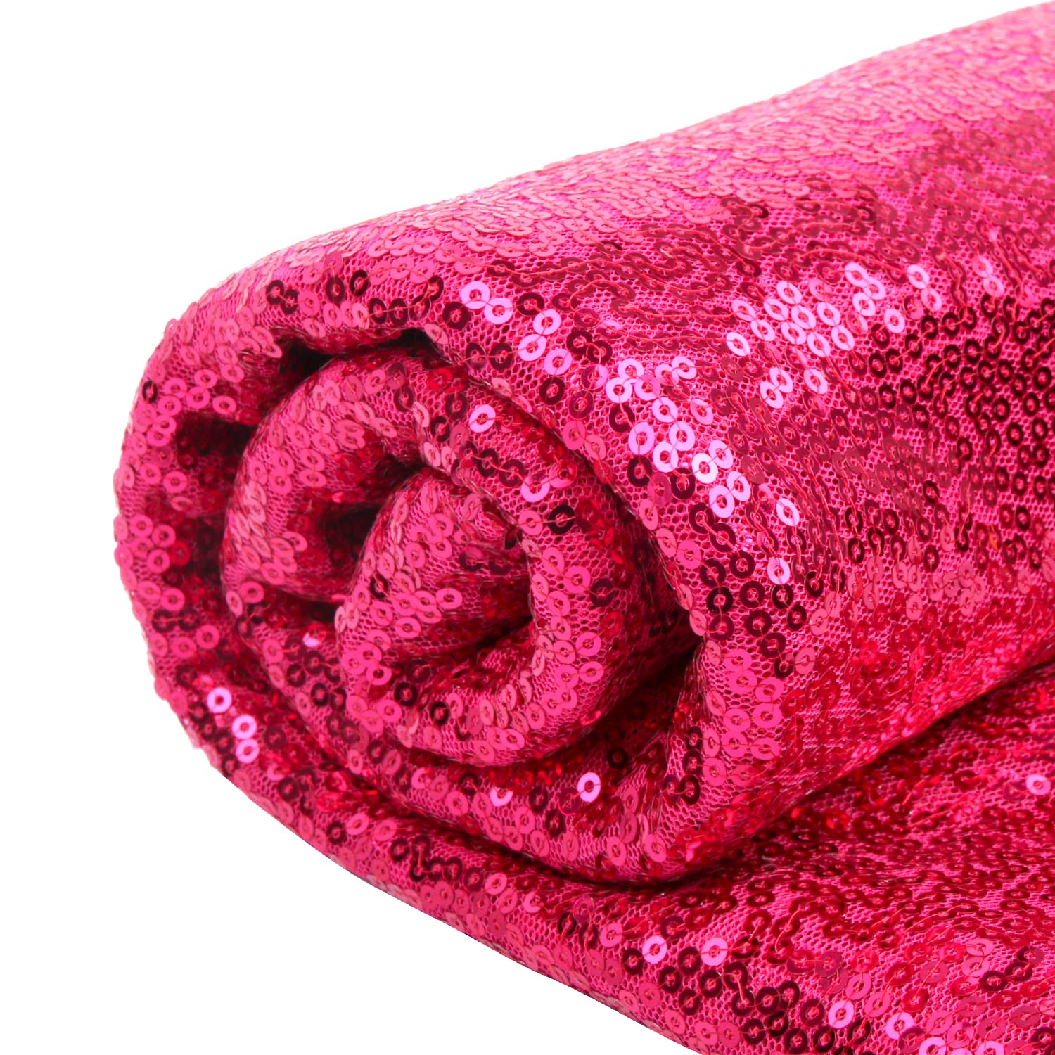 YIEMI Rose Sequin Fabric by The Yard Glitter Sparkly Shiny Sequin Fabric for Fashionable Clothing Toy Decoration Tablecloth and DIY Etc(1 Yard, Rose red)