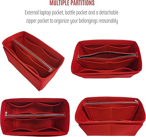 Miniatura 9 de Keepall Bag Organizer for Lv Keepall 50 Insert Keepall 45 Organizer Base Shaper Handmade 3mm Premium Felt Snug Sturdy (Keepall 55, Black)