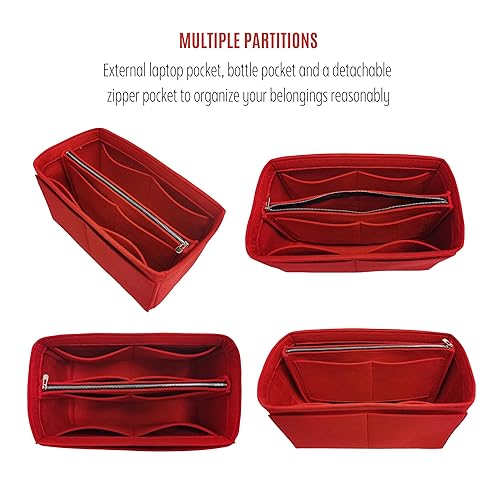 Miniatura 9 de Keepall Bag Organizer for Lv Keepall 50 Insert Keepall 45 Organizer Base Shaper Handmade 3mm Premium Felt Snug Sturdy (Keepall 55, Black)