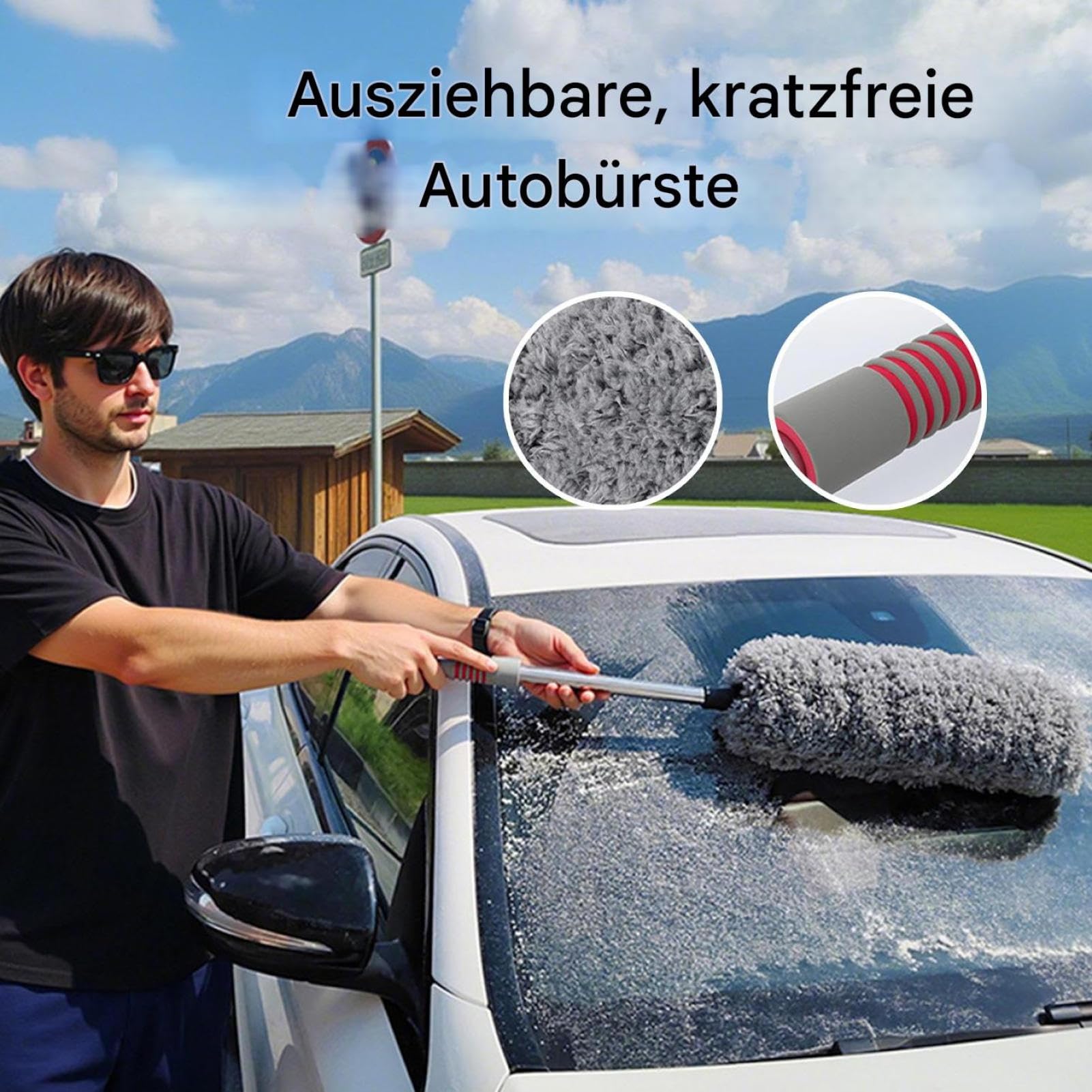 Limpiador Para El Interior Del Coche Cepillo Extensible Sin Rayaduras | Cepillo para Lavado de Coche Para Limpieza Y Cuidado De Automóvil Y Camión Exterior Tablero Parabrisas Ventilación Ventana
