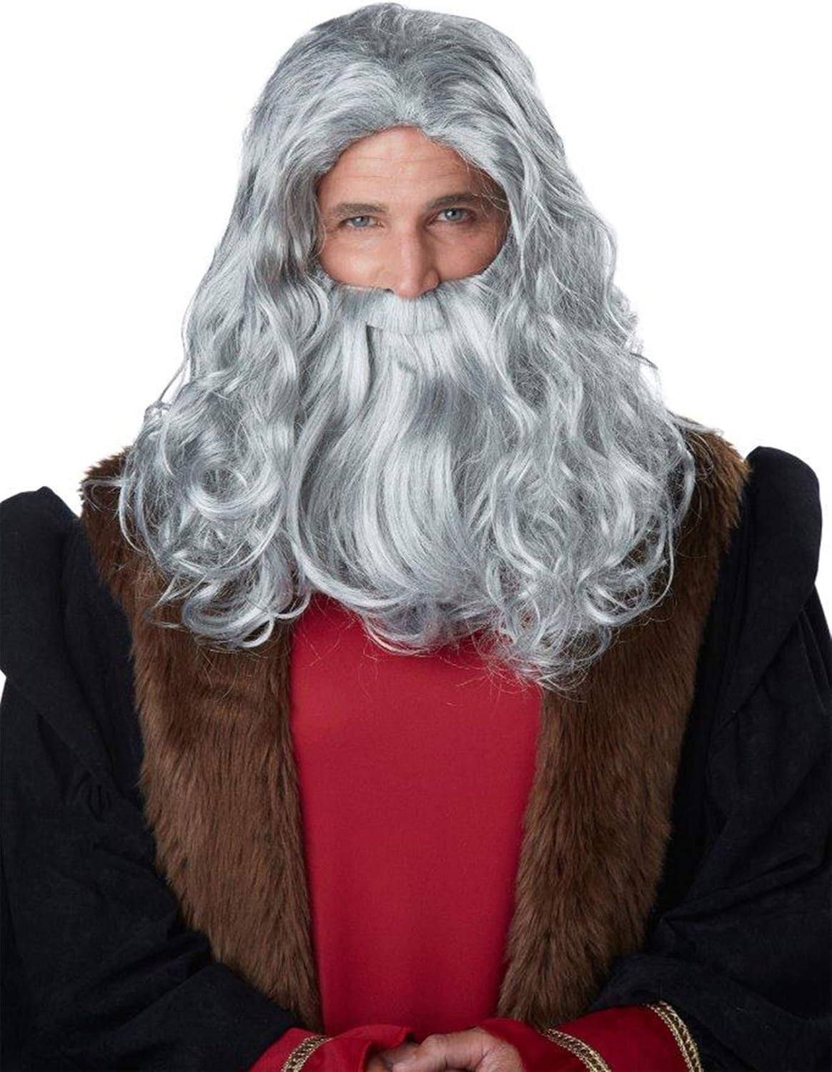 CaliCo, Renaissance Man Wig & Beard, Costume Wig Gray