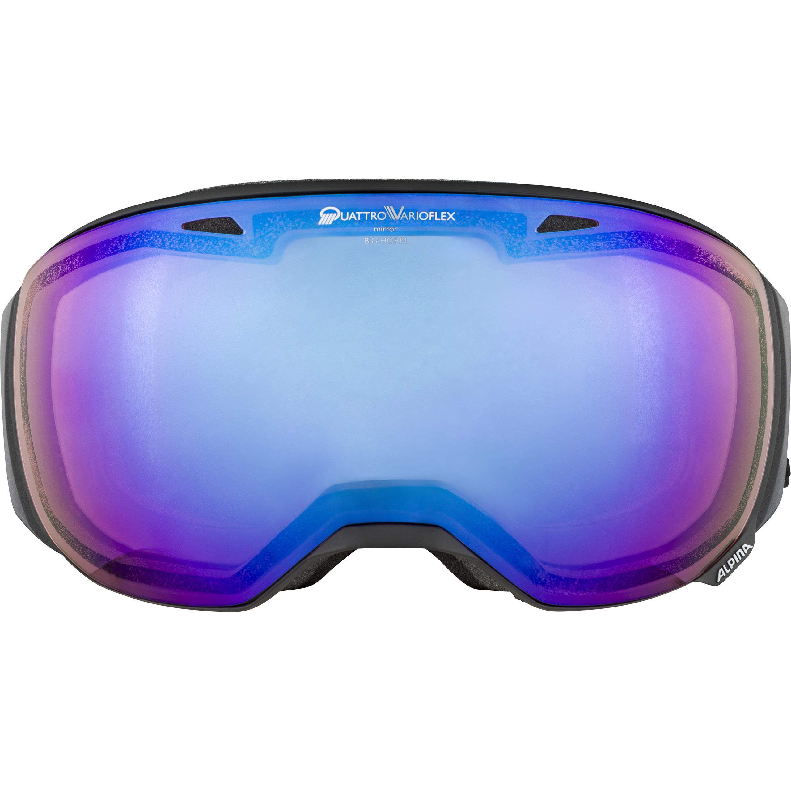 ALPINA Big Horn Q-Lite - Stylische Skibrille, Snowboard Brille für Männer und Frauen, kontrastverstärkende Scheiben für alle Bedingungen, beschlagfreie Sicht durch Fogstop, Zuverlässiger UV Schutz