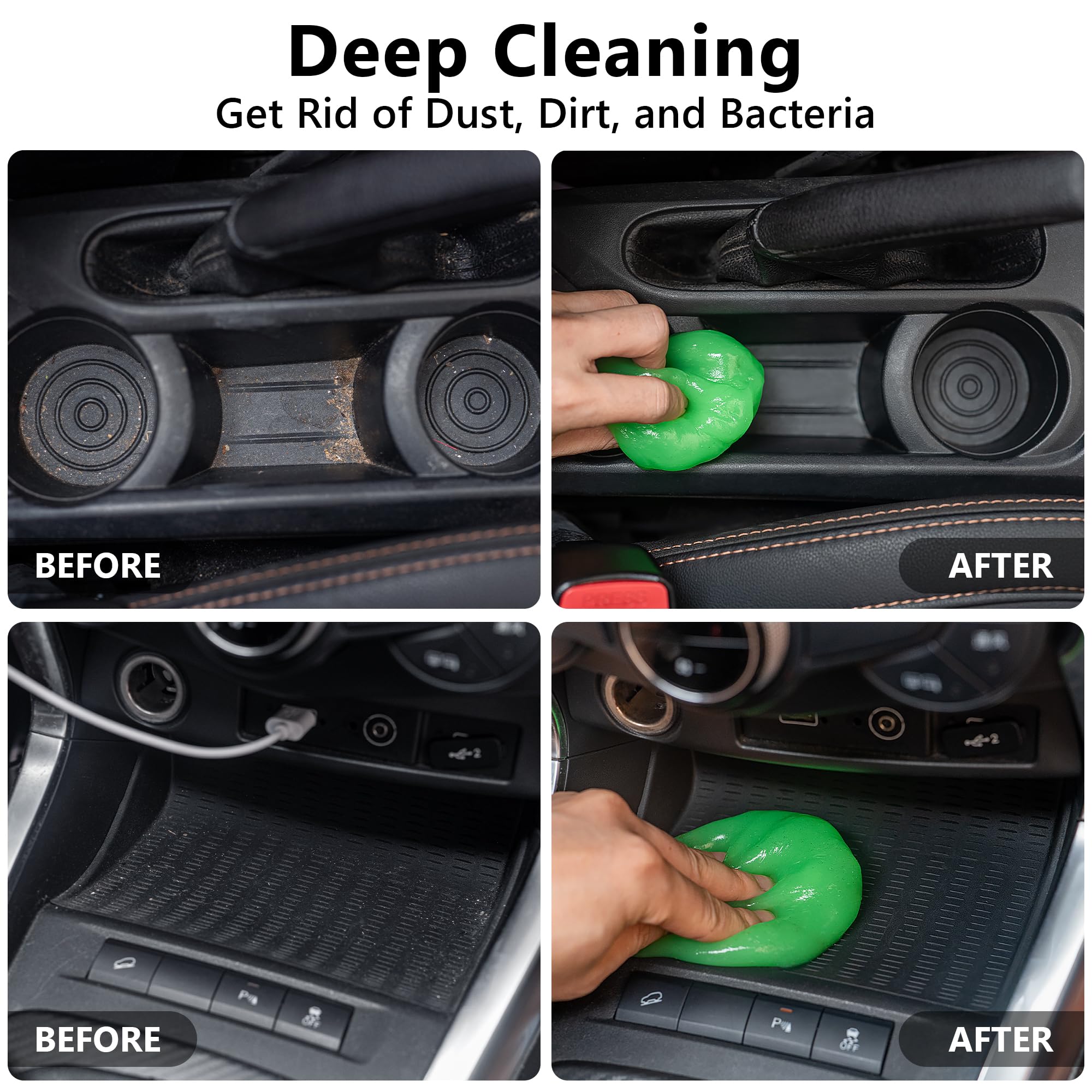 Dust Away Universal Car Cleaning Gel Automotive Detail Putty Crevice Cleaning Slime for Air Vents Interiors Keyboards Laptops & Electronics Versatile Home & Office Accessories Fresh Scent (Lime Green)