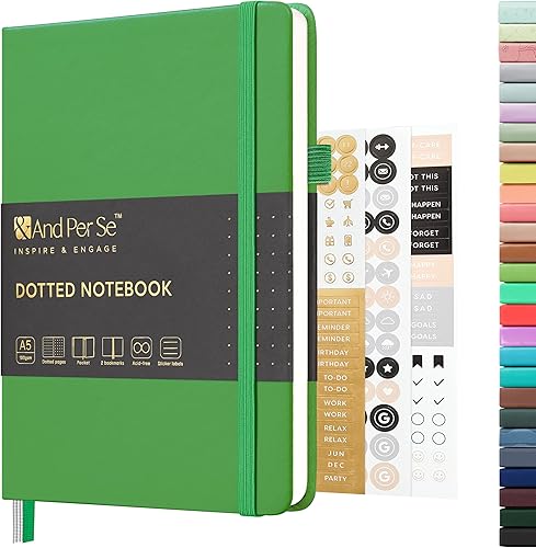 Miniatura 23 de &And Per Se - Cuaderno con rayas estrechas (5 unidades), 160 páginas, tamaño A5 de 5.7 x 8 pulgadas, diario de papel grueso, con tapa dura, para