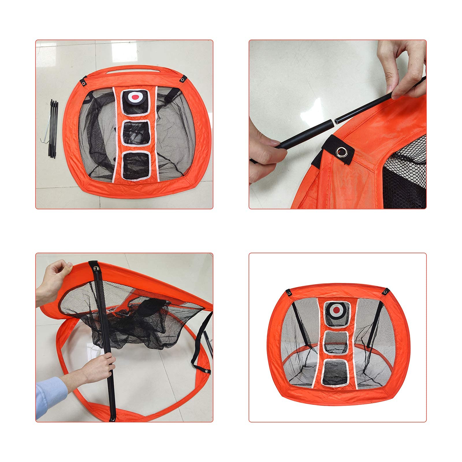 Red de astillado de golf plegable para interiores y exteriores, accesorios de golf, portátil, cuadrado, para práctica de astillas de golf
