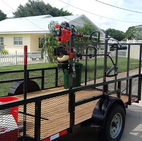 Miniatura 2 de NIXFACE Estante de recortadora de remolque de paisaje abierto de 3 lugares con cerraduras Nuevo