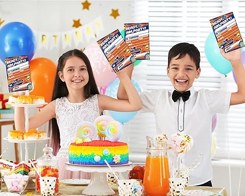 Miniatura 5 de MSNOR Paquete de 30 invitaciones de guerra de dardos, suministros para fiesta de cumpleaños, pistola Nerf Blaster Nerf Battle Theme Party