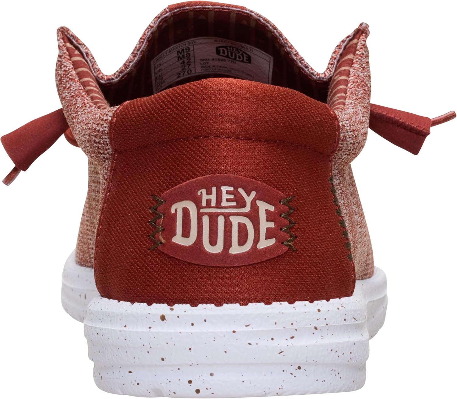HEYDUDE Wally Stretch Sox Burnt Red Size 14, Men’s Shoes, Slip-on Loafers, Comfortable & Light-Weight - Image 4