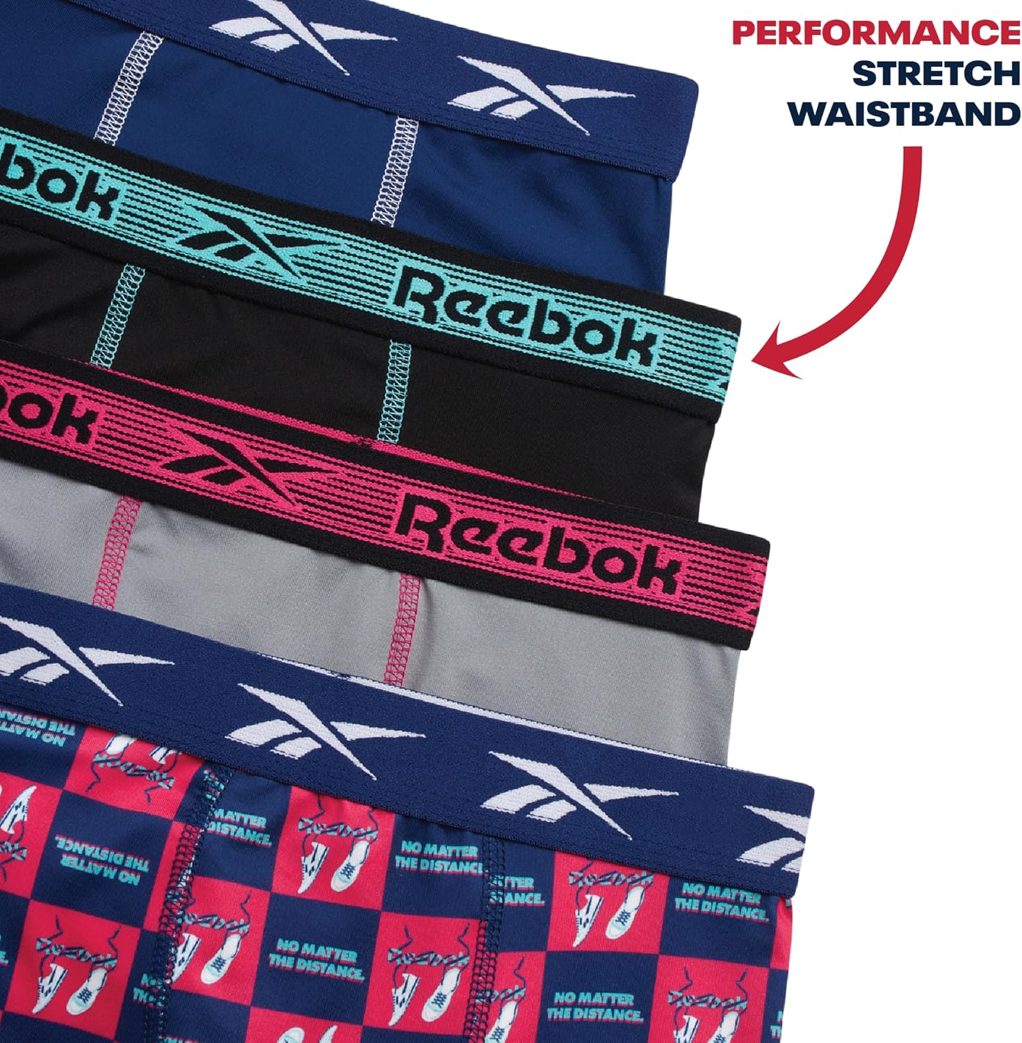 Reebok Boys Boxer Briefs - 4 Pack Performance Soft Stretch Breathable 5” Inseam Boxer Briefs Boys Underwear (6-18) - Image 5