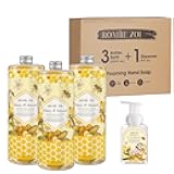 ROMIIE ZOI Foaming Hand Soap Refill- Natural Honey & Almond Fragrance Gentle & Moisturizing Formula Hand Soap Refills with Dispenser for Home & Kitchen, 1 L/ 33.8 FL OZ pack of 3
