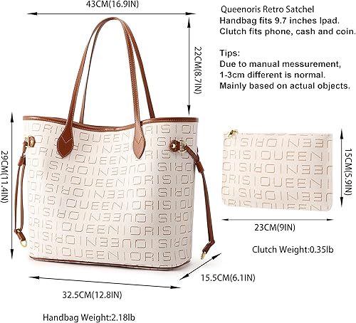 Miniatura 3 de Queenoris Designer Tote Bag for Women, Top Handle Purses Satchel Fashion Satchel Large Capacity Classic Shoulder Bags