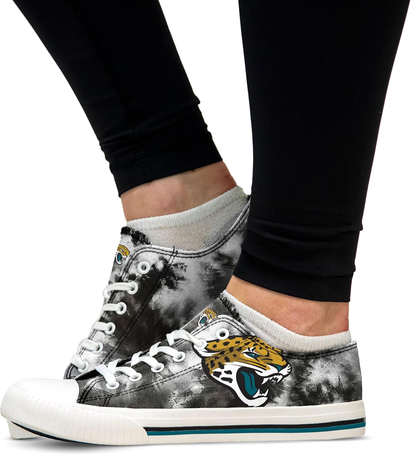 FOCO Jacksonville Jaguars NFL Womens Low Top Tie Dye Canvas Shoe - 8 - Image 2
